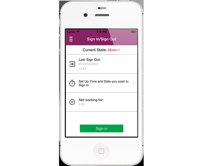 iPhone HR app — Screenshot 1