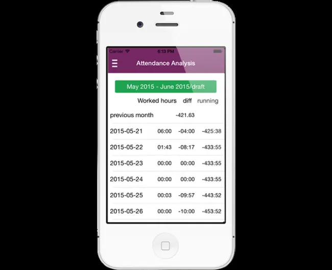 iPhone HR app — Screenshot 3