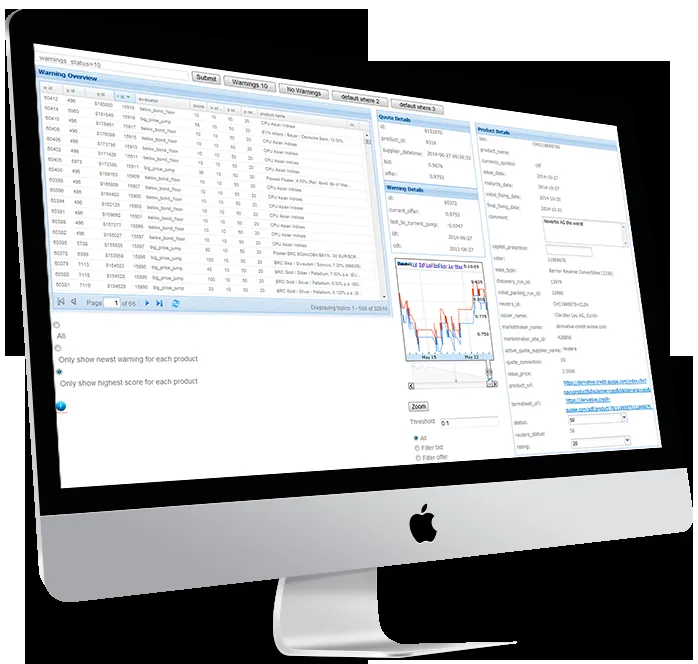 STRUCTURED PRODUCT MONITORING in Java — Screenshot 1
